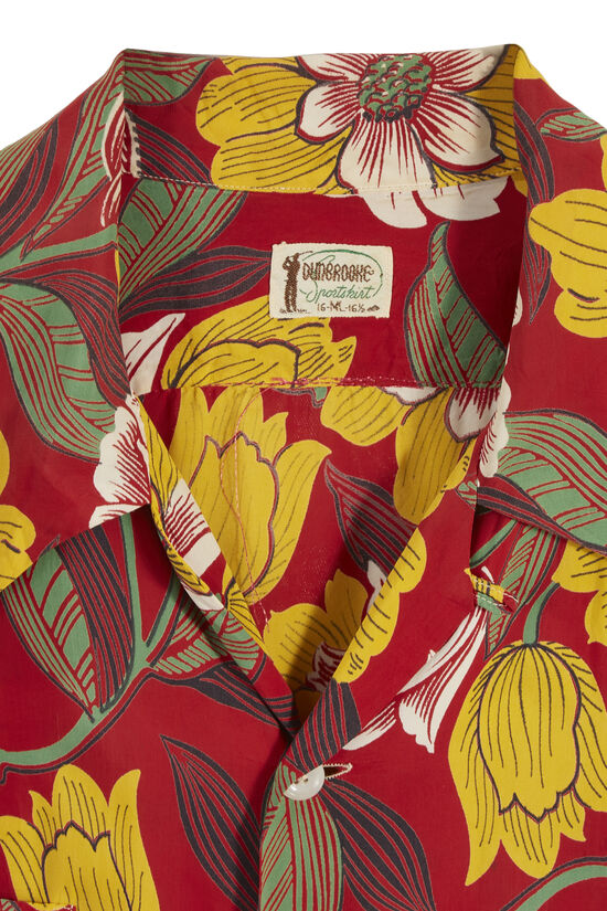 Red Floral Dunbrooke Hawaiian Shirt, , large image number 2