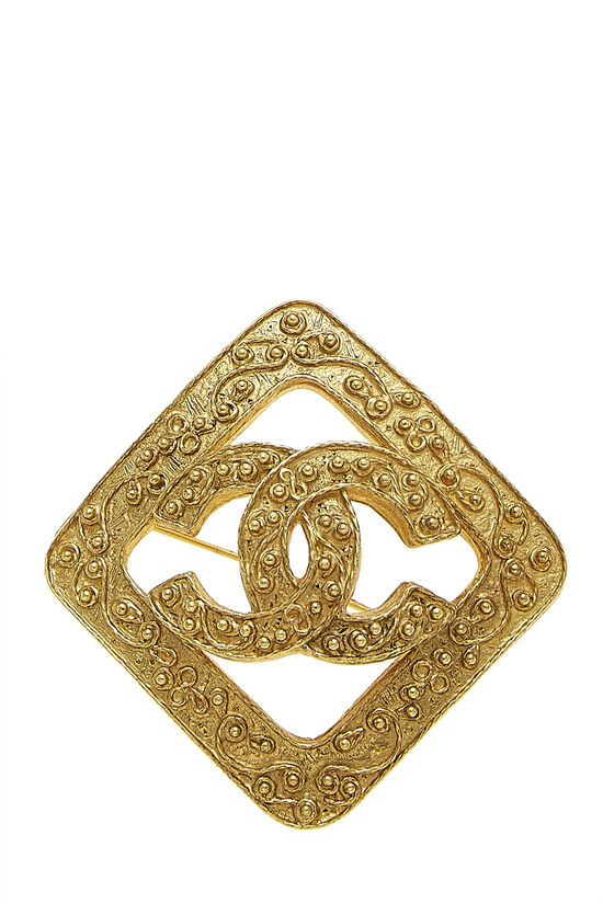Gold Filigree 'CC' Pin, , large image number 0