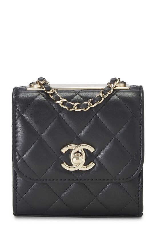 Black Quilted Lambskin Trendy 'CC' Chain Clutch, , large image number 1
