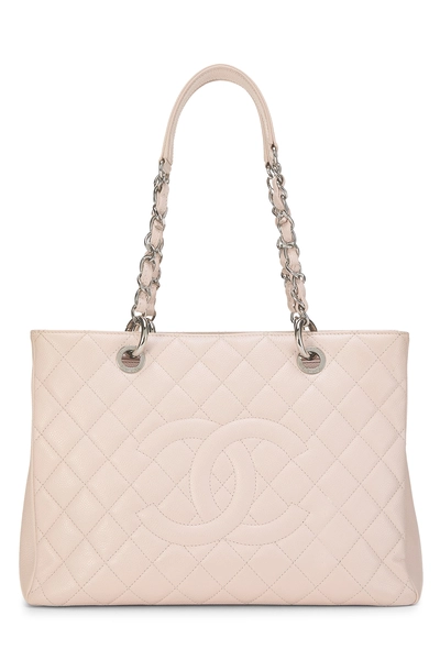 Chanel Pink Quilted Caviar Grand Shopping Tote (GST)