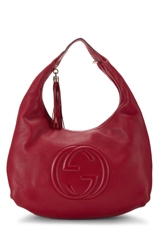Red Leather Soho Hobo Large, , large image number 0