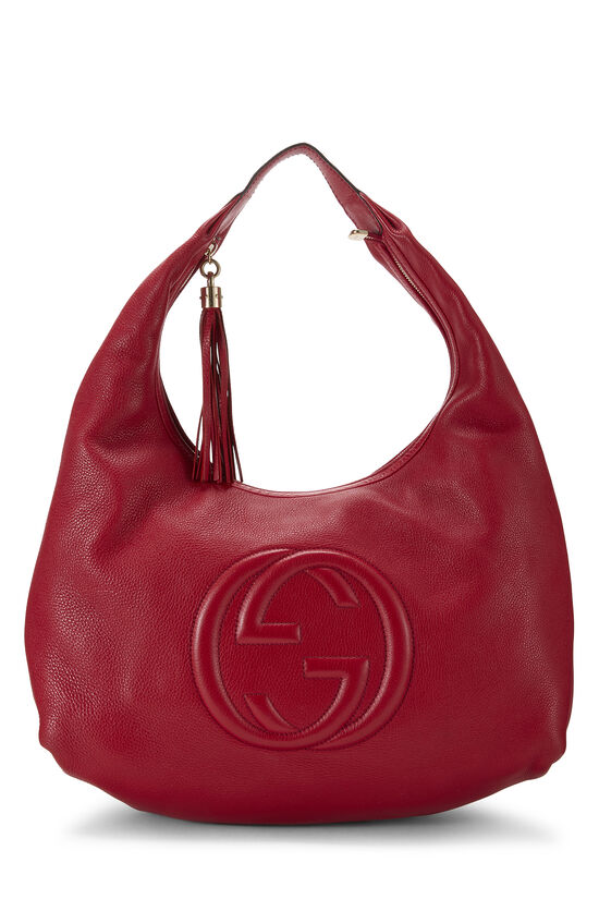 Red Leather Soho Hobo Large, , large image number 0