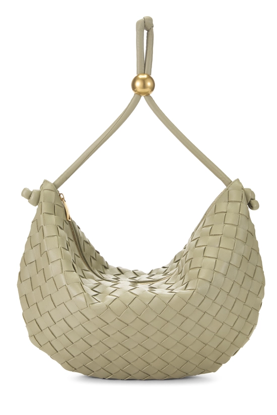 Green Intrecciato Turn Pouch Medium, , large image number 0