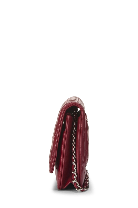 Red Quilted Lambskin Wallet on Chain (WOC), , large image number 2