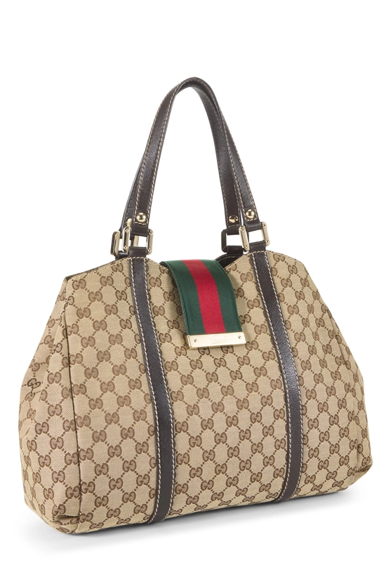 Original GG Canvas New Ladies Web Tote, , large image number 1