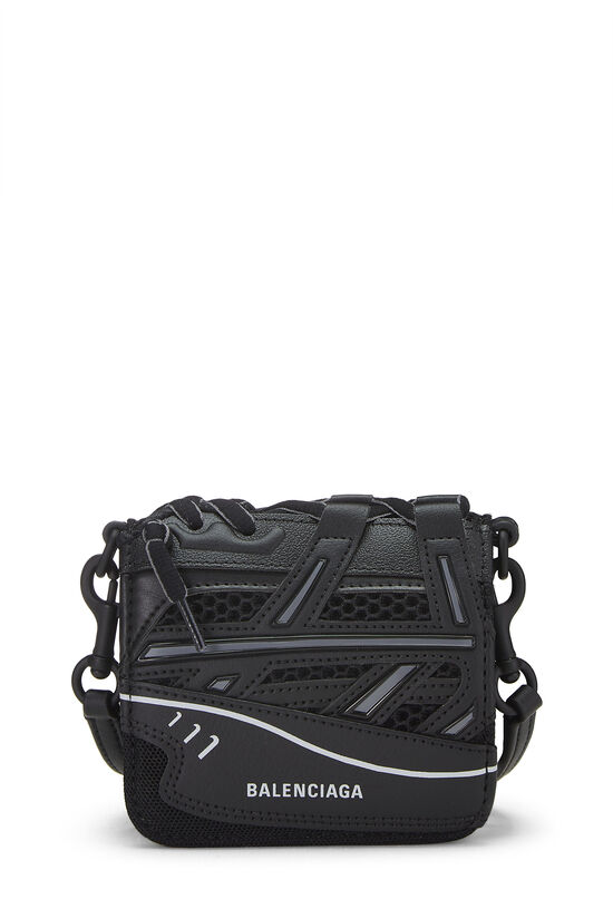 Black Leather Sneakerhead Crossbody Wallet, , large image number 0