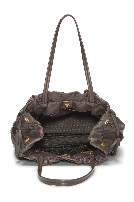 Brown Calfskin Drawstring Tote, , large image number 5