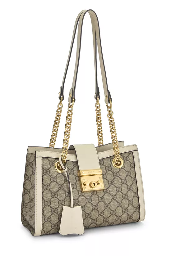 Ivory GG Supreme Canvas Padlock Tote Small, , large image number 1