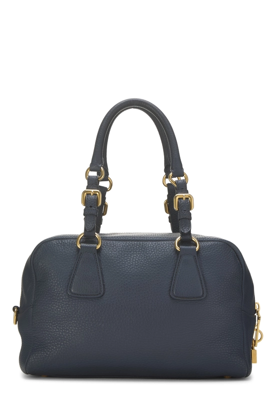 Pre-Owned Navy Vitello Daino Bauletto Handbag QNB04WABNB007