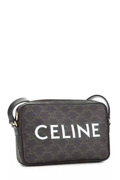 Brown Coated Canvas Triomphe Messenger Medium, , large