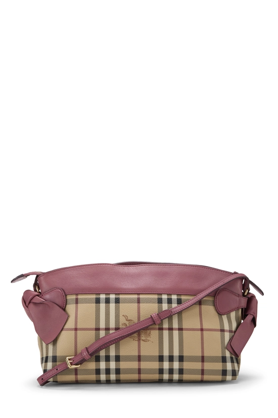 Pink Haymarket Coated Canvas Bow Tie Crossbody, , large image number 3