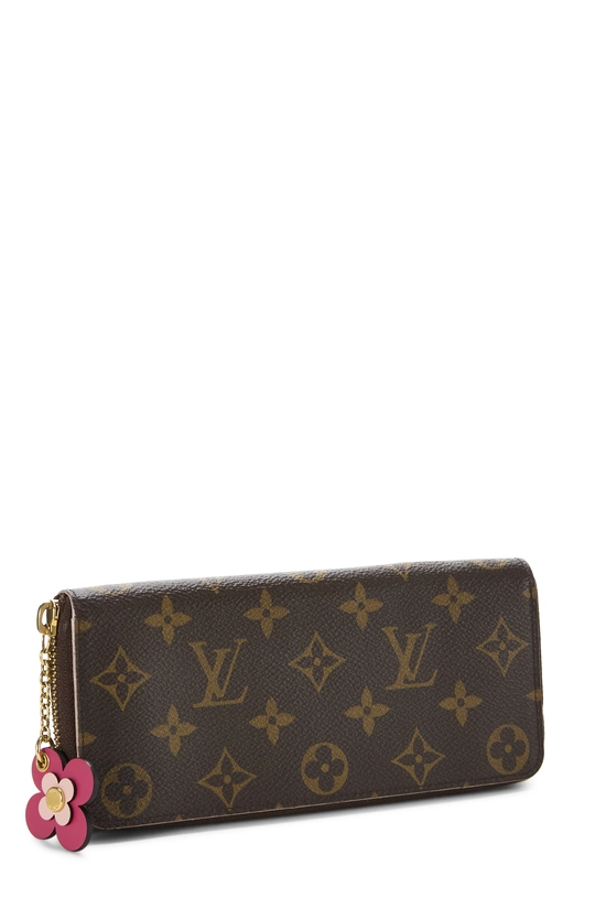 Pink Monogram Canvas Flower Clemence Continental Wallet, , large image number 1