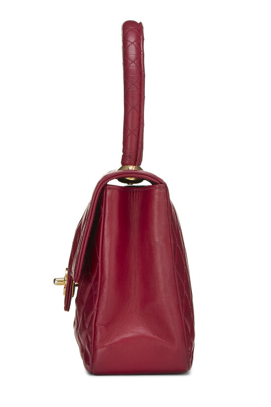 Chanel Mini Handle Flap Bag Burgundy - CHANEL