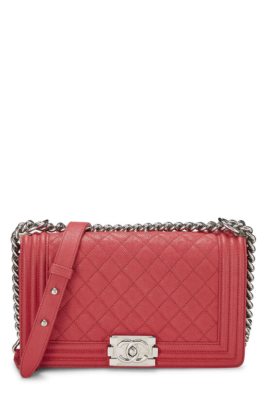 Red Quilted Caviar Boy Bag Medium, , large image number 0