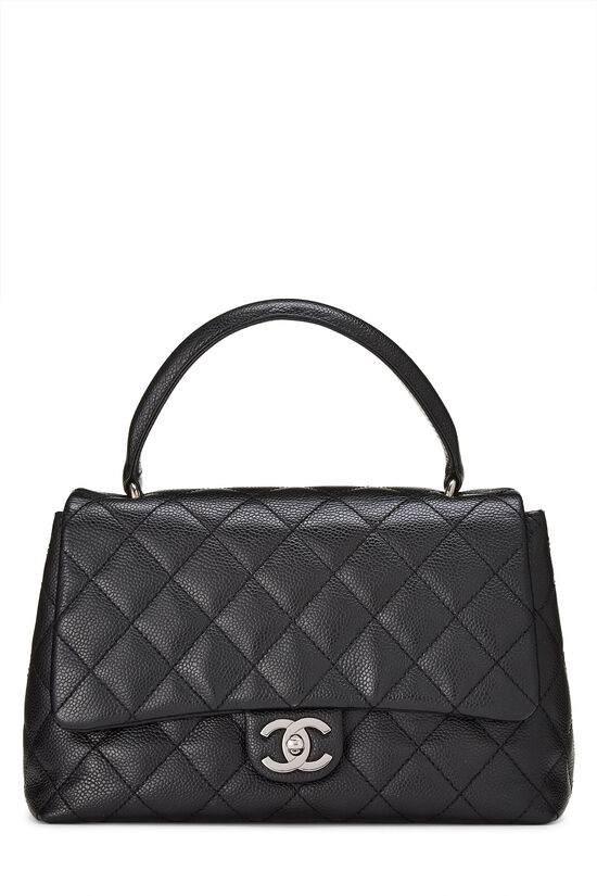 Black Quilted Caviar Kelly Small, , large image number 0