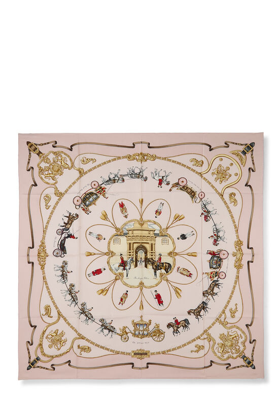Pink & Multicolor 'The Royal Mews' Silk Scarf 90, , large image number 0