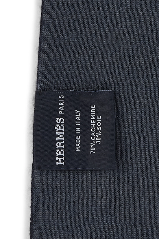 Navy Aller-Retour Cashmere Scarf, , large image number 1