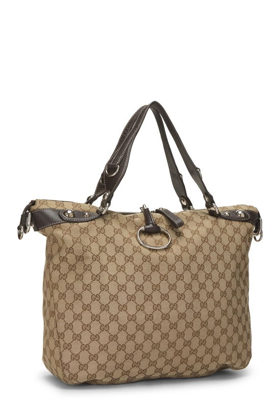 Original GG Canvas Icon Bit Zip Tote Large, , large image number 1