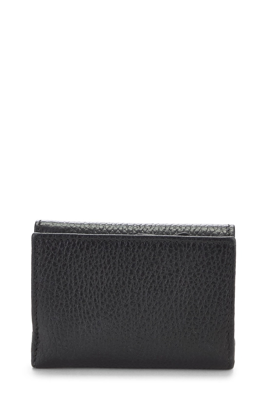 Black Leather French Compact Zip Wallet, , large image number 2