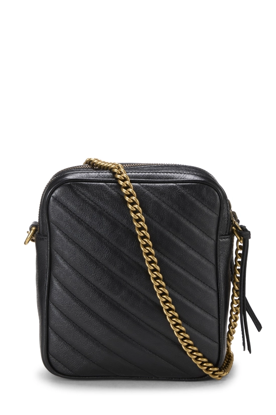 Black Leather GG Marmont Double Zip Crossbody Bag Small, , large image number 3