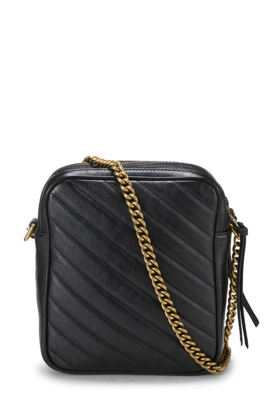 Black Leather GG Marmont Double Zip Crossbody Bag Small, , large image number 3