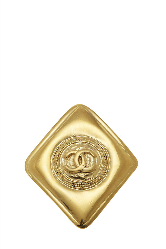 Gold Diamond-Shaped 'CC' Pin, , large image number 0