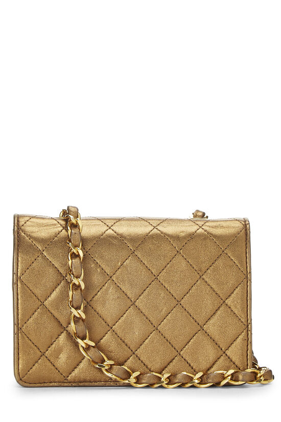 Gold Quilted Lambskin Half Flap Micro, , large image number 3