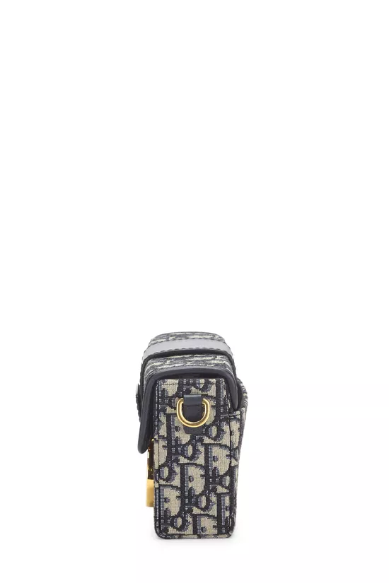 Navy Oblique Jacquard 30 Montaigne Box Bag, , large image number 2