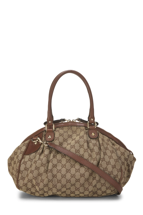 Brown Original GG Canvas Sukey Boston Handbag, , large image number 3