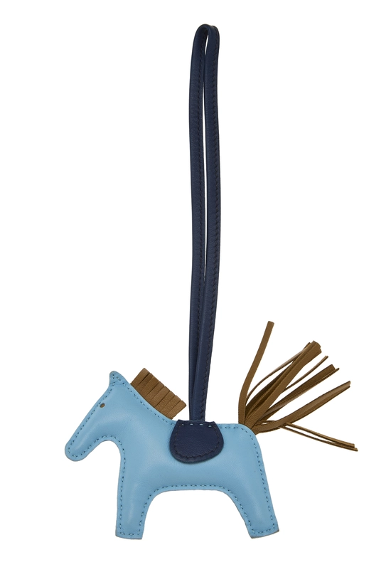 Celeste, Bleu De Malte, and Kraft Milo Leather Rodeo Bag Charm TPM, , large image number 0