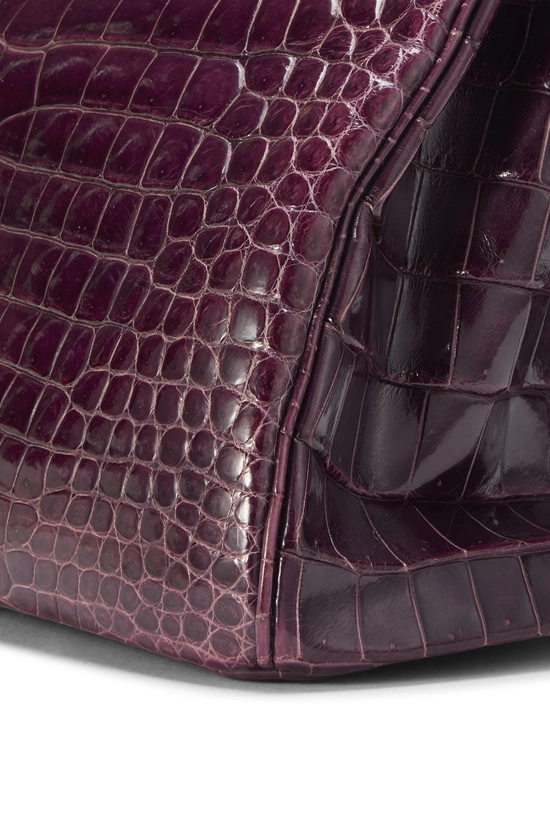 Amethyst Crocodile Porosus Birkin 35, , large image number 8