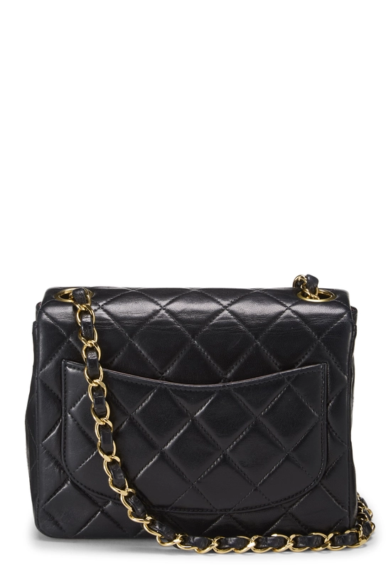 Black Quilted Lambskin Half Flap Mini, , large image number 3