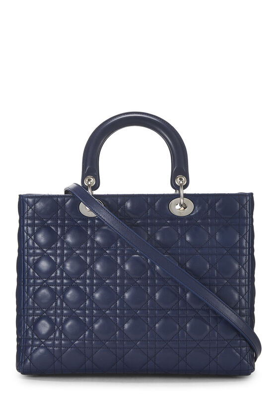 Blue Cannage Quilted Lambskin Lady Dior Large, , large image number 3