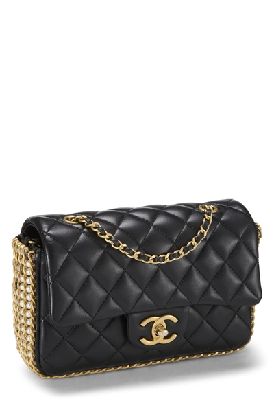 Chanel Black Lambskin River Of Pearls Flap Bag Mini — photo 2