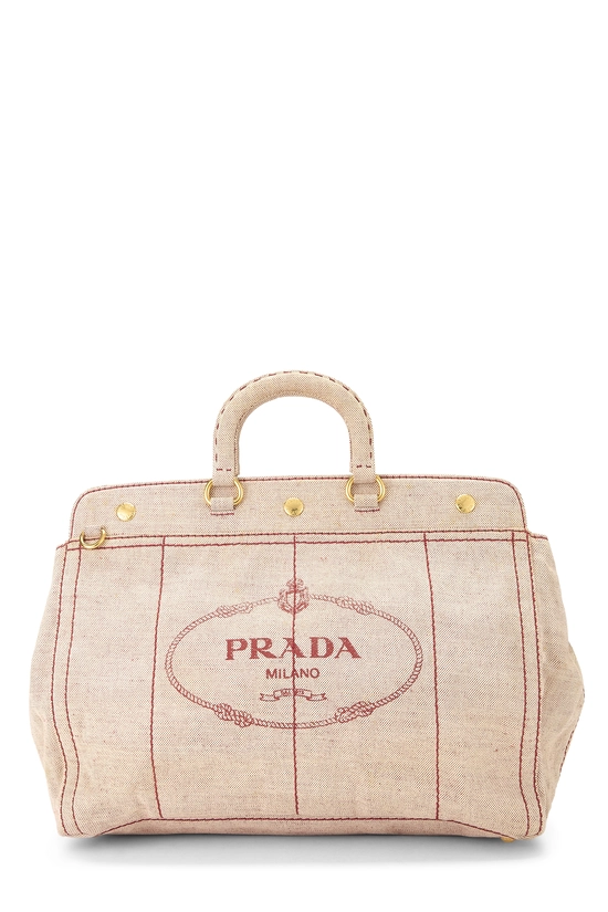 Beige Canvas Canapa Logo Tote, , large image number 0