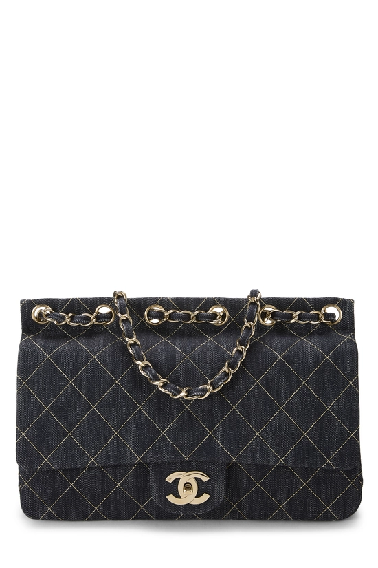 Navy Denim Shoulder Bag, , large image number 0