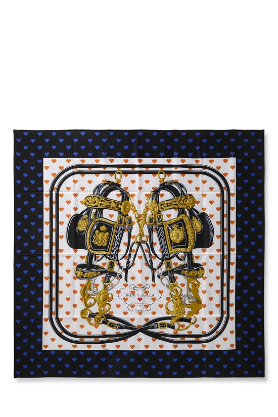 Pre-Owned Black & Multicolor 'Brides de Gala' Silk Scarf 90