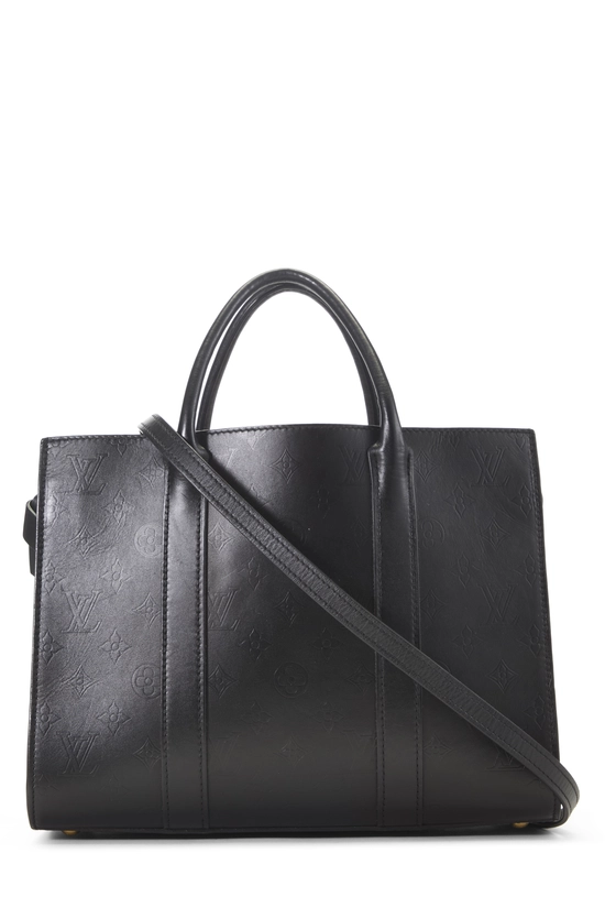 Black Monogram Cuir Plume Leather Very Tote MM, , large image number 3
