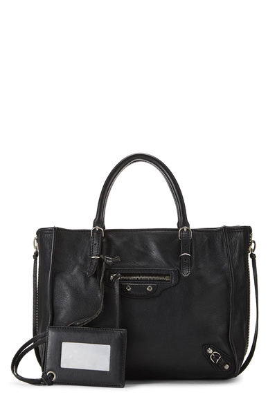 Black Calfskin Papier A4 Zip Around Tote Mini