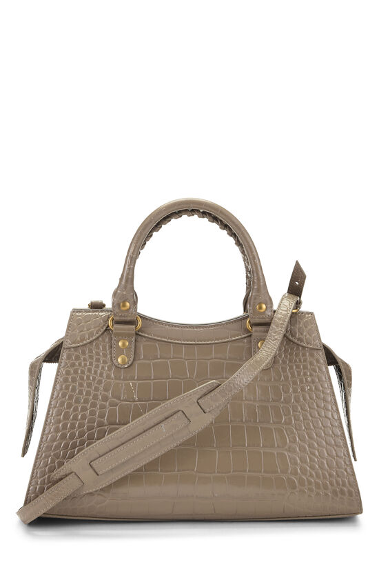 Grey Embossed Neo Classic Shoulder Bag S, , large image number 3