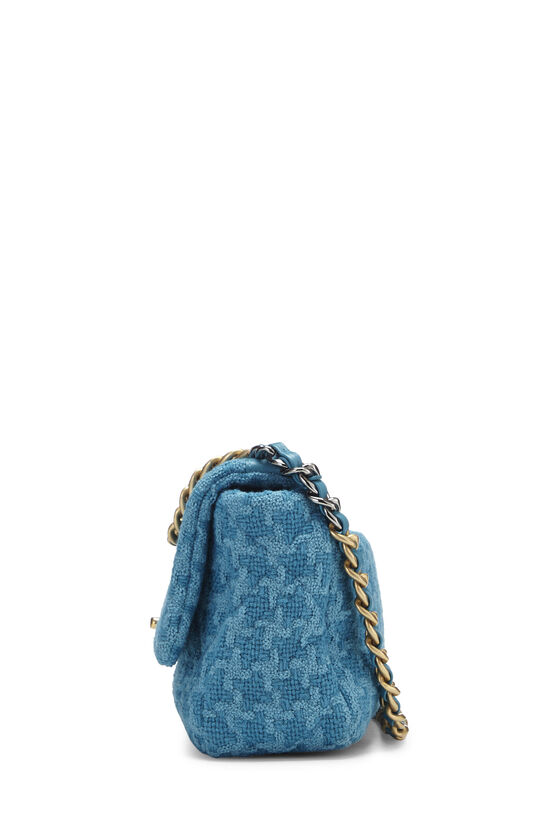 Blue Quilted Tweed 19 Flap Bag Medium, , large image number 4