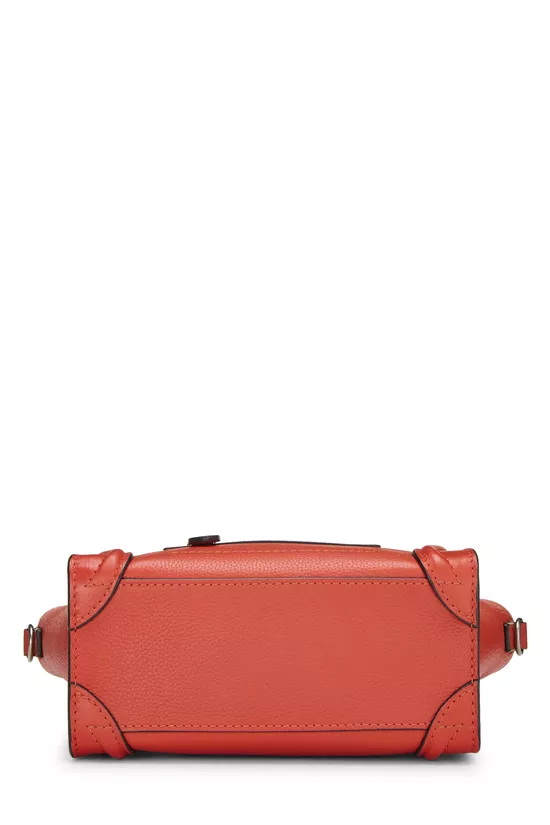 Red Drummed Calfskin Luggage Nano, , large image number 4