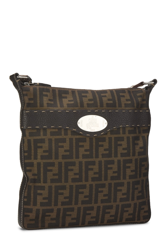Brown Zucca Canvas Selleria Vertical Messenger Small, , large image number 1