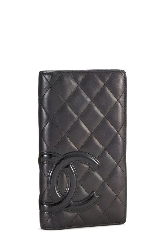 Black Quilted Calfskin Cambon Long Wallet, , large image number 1