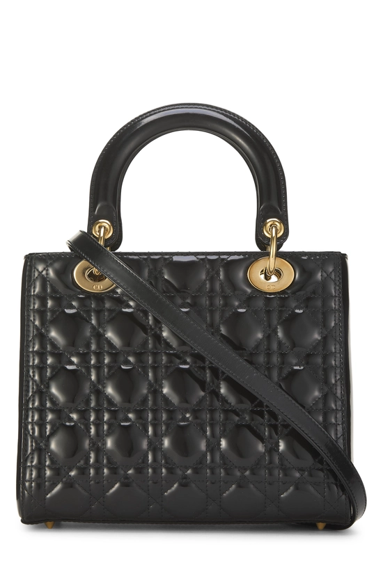 Black Cannage Quilted Patent Leather Lady Dior Medium, , large image number 3