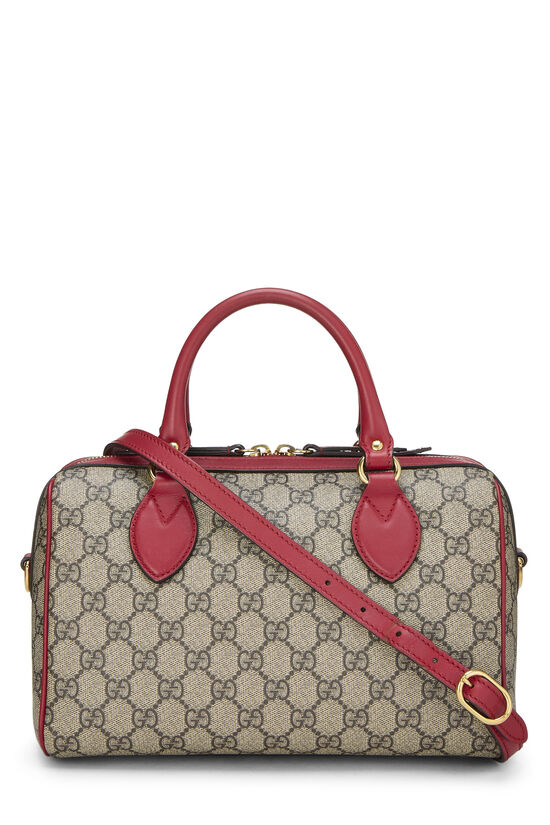 Red GG Supreme Canvas Embroidered Boston Handbag, , large image number 3