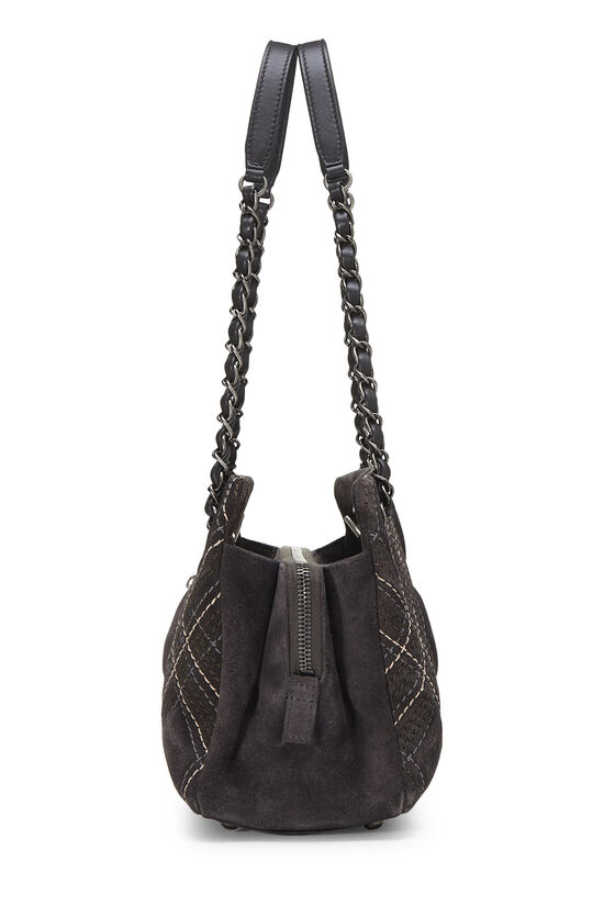 Grey Quilted Suede Tote, , large image number 2