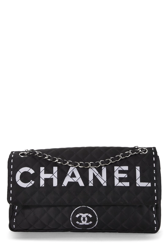 Black Nylon Logo Half Flap Maxi, , large image number 0