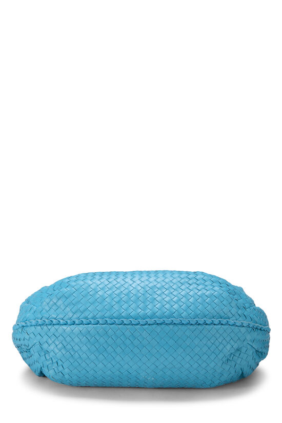 Blue Intrecciato Leather Hobo Large, , large image number 4