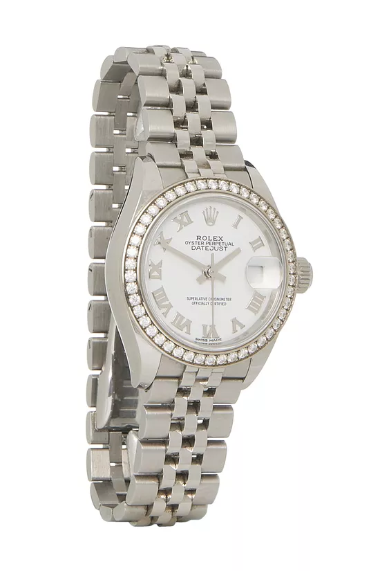 18K White Gold & Stainless Steel Roman Diamond Datejust 279384 28mm, , large image number 0